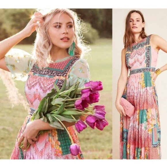 💕ANTHROPOLOGY BHANUNI By JYOTI💕 Alessandra Maxi Dress ~ Multi-Color Print 6 - Picture 6 of 16